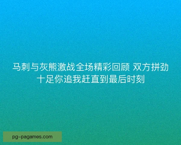 马刺与灰熊激战全场精彩回顾 双方拼劲十足你追我赶直到最后时刻 马刺与灰熊激战全场精彩回顾 双方拼劲十足你追我赶直到最后时刻